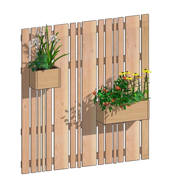 Verberg een saaie muur met dit houten scherm buiten voor planten